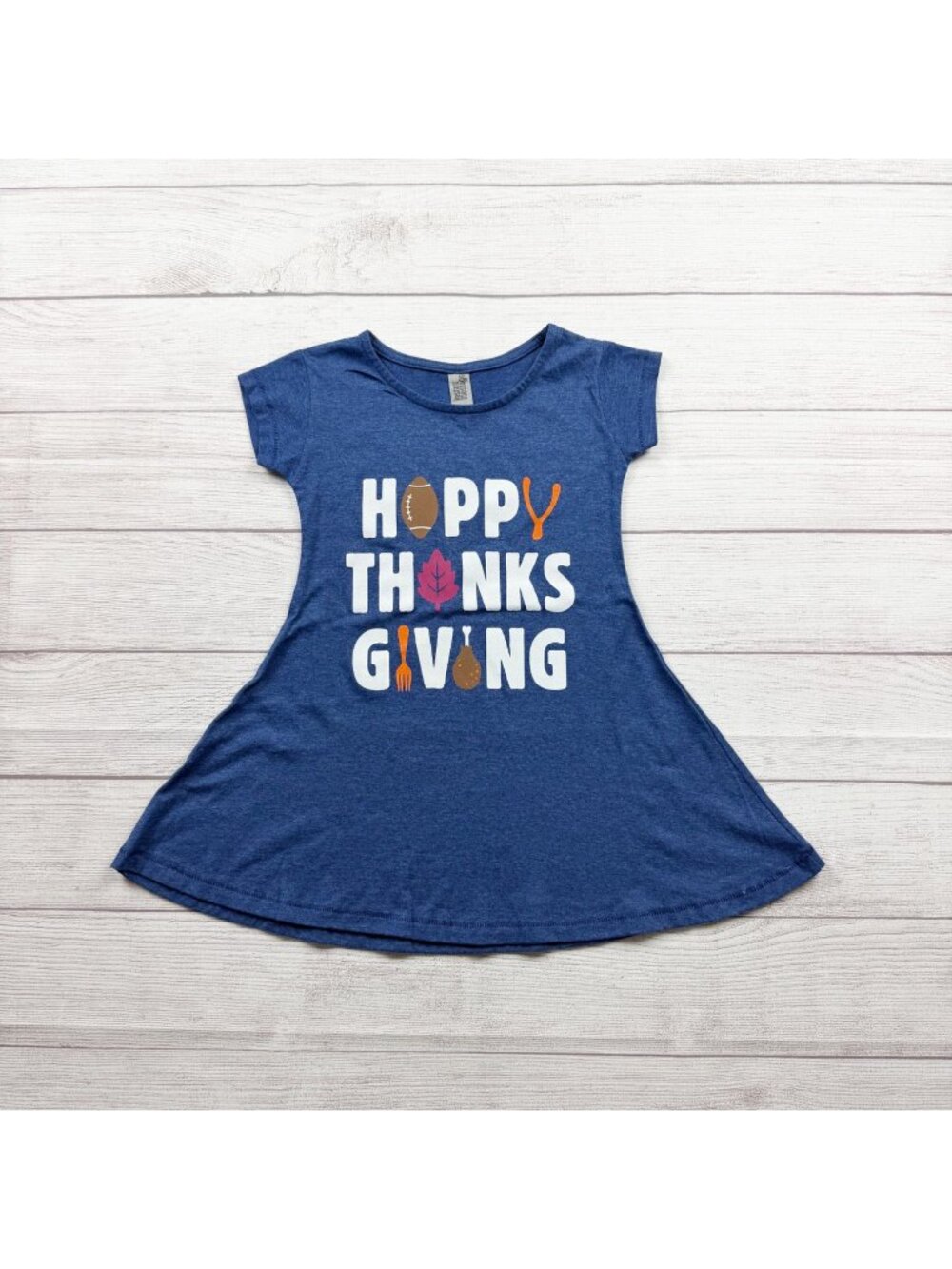 Instant Message Happy Thanksgiving Toddler Girls Graphic A-Line Dress 4T